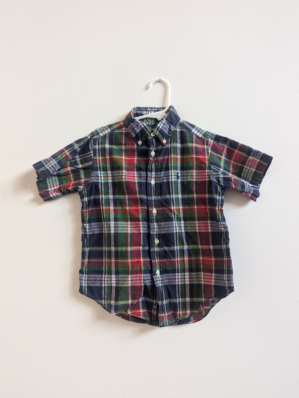 Vtg Ralph Lauren Short Sleeve Button Down Shirt Boys 5T